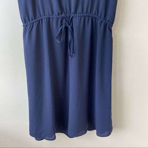 Aritiza-Babaton “Casimir” Navy Wrap Back Tie Mini Dress - Picture 8 of 11